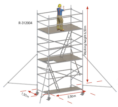 Aluminum rolling tower 150 × 250 cm R-312004 Tobler Scaffolding & Formwork Private Limited