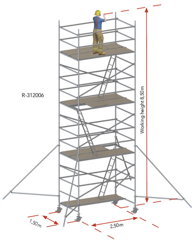 Aluminum rolling tower 150 × 250 cm R-312006 Tobler Scaffolding & Formwork Private Limited