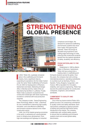 Communication Feature Tobler India Tobler Scaffolding & Formwork Private Limited